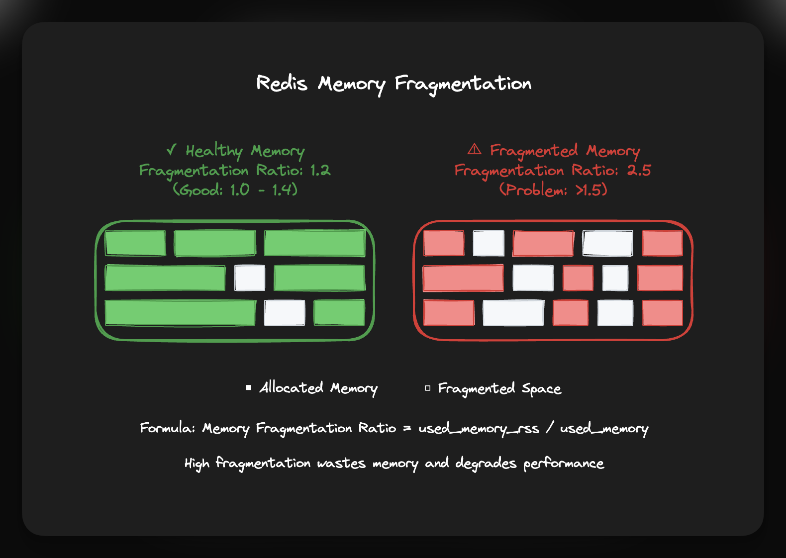 Redis memory fragmentation illustration