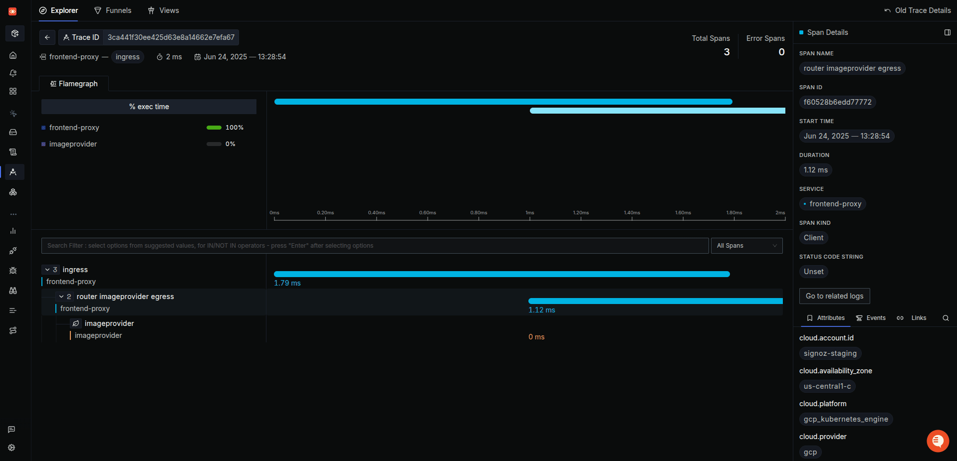 Adding spans from trace explorer